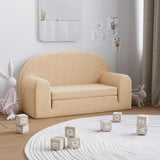 Kids' Sofa Bed 2-Seater Cream Soft Plush 357025
