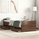 Bed Frame without Mattress Brown Oak 90x190 cm Single 3203816