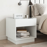 Bedside Table with Infinity LED White 50x50x50 cm 3284084