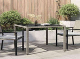 Garden Table Grey 90 x 90 x 75 cm Poly Rattan 362534