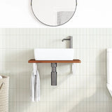 Basin Shelf Wall Mounted Steel and Solid Wood Oak 3302350