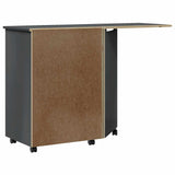 Rolling Cabinet with Desk MOSS Grey Solid Wood Pine 355902