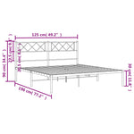 Metal Bed Frame without Mattress with Headboard Black 120x190cm 372274