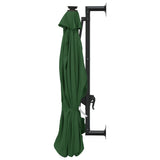 Wall-mounted Garden Parasol with LEDs 300 cm Green 312523