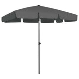 Beach Parasol Anthracite Polyester Large UV-resistant materials 314729