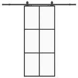 Sliding Door with Hardware Set Black 90x205 cm ESG Glass 3375925