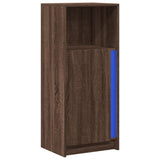 Sideboard with LED Brown Oak 42.5x34x100 cm Engineered Wood 852158