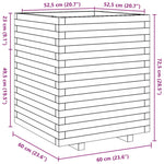 ZNTS Garden Planter White 60x60x72.5 cm Solid Wood Pine 3282580