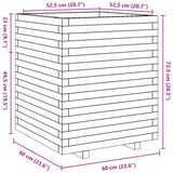 ZNTS Garden Planter White 60x60x72.5 cm Solid Wood Pine 3282580