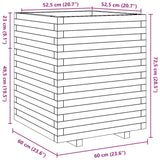 Garden Planter White 60x60x72.5 cm Solid Wood Pine 3282580