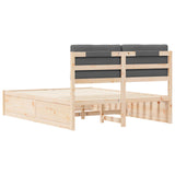 Bed Frame with Upholstered Headboard Dark Grey 140 x 190 cm 3398235
