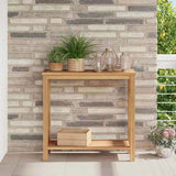 Console Table Brown 85 x 35 x 75 cm Solid Teak Wood 42002311