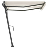 Manual Retractable Awning with LED 300x250 cm Cream 3069702