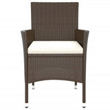 Garden Chairs with Cushions 2 pcs Brown Poly Rattan 362518