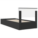 Bed Frame with Shelf Manual Black 90 x 190 cm Engineered Wood 3408404