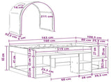 Bed with Tunnel 4 pcs White and Black Engineered Wood 3423502