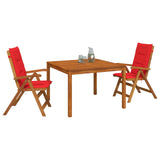 3-Piece Garden Dining Set 3 pcs Natural Solid Acacia Wood 3434612