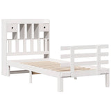 Bookcase Bed without Mattress White 75x190 cm Small Single Solid Wood Pine 3322781