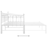 Pull-out Sofa Bed Frame without Mattress White Metal 90x200 cm 324759