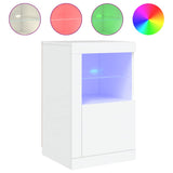 Side Cabinet with LED Lights White Engineered Wood 836630