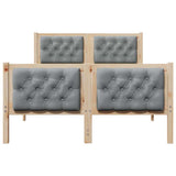 Bed Frame Light Grey 120 x 190 cm Solid Pine Wood 878414