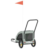 Pet Bike Trailer Grey Oxford Fabric and Iron 93972