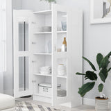 Vitrine Cabinet White 82.5x30.5x150 cm Engineered Wood 802759