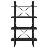 Book Cabinet Black Solid Pine Wood, Metal 80 x 30 x 140 cm 806466
