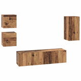 TV Cabinet Set Wall-mounted 5 pcs Old Wood Engineered Wood 3393348