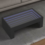 ZNTS Coffee Table with Infinity LED Black 90x50x30 cm 847617