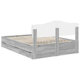 Bed Frame with Drawer Grey Sonoma 160 x 200 cm Engineer Wood 3412989