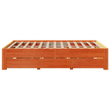 Bed Frame without Mattress with Drawers Wax Brown 140x200 cm Solid Wood Pine 3308806