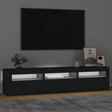 TV Cabinet with LED Lights Black 180x35x40 cm 3152755