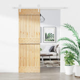 Sliding Door with Hardware Set 70x210 cm Solid Wood Pine 3203215