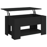 ZNTS Coffee Table Black 79x49x41 cm Engineered Wood 809711