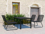 Dining Set Black Poly rattan 5-piece Stackable Dining Set 3060251