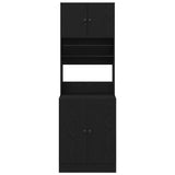 Kitchen Sideboard with Shelf 2 pcs Black Oak 60 x 50 x 180 cm 3365557
