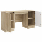 Desk with Shelf Sonoma Oak 142.5 x 50 x 75 cm Engineered Wood 3414623