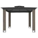 Gazebo with Double Roof Anthracite 2.94x2.94 m Steel 368445