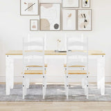 5 Piece Dining Set PANAMA White Solid Wood Pine 3345211