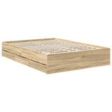 Bed Frame with Drawer Sonoma Oak 140 x 200 cm Engineer Wood 3410178