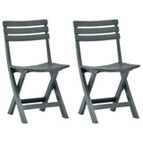 Garden Chair Set of 2 Green Plastic Standard Collapsible 48789