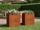 Garden Planter 2 pcs Rusty 40 x 20 x 75 cm Weathering Steel 8005441
