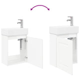 Bathroom Vanity Unit with Tap High Gloss White 889475