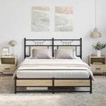 Bed Frame without Mattress Sonoma Oak 137x190 cm Engineered Wood 4106961