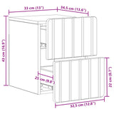 Wall-Mounted Bedside Cabinet White 33 x 34.5 x 43 cm 898295