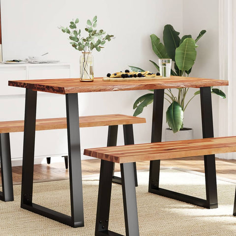 Dining Table with Live Edge 110x70x75 cm Solid Wood Acacia 353288