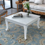 ZNTS Coffee Table 80x80x42 cm High Gloss White 243379