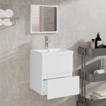 Bathroom Cabinet with Mirror White Engineered Wood 804863