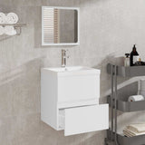 Bathroom Cabinet with Mirror White Engineered Wood 804863